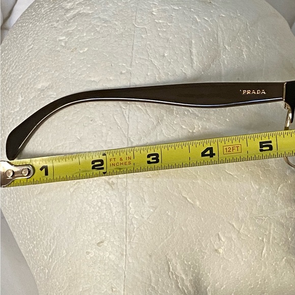 Prada made in Italy eye 👁️ glasses 👓 unisex gray with gold in case & wipe - Picture 8 of 16